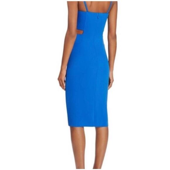 Laundry by Shelli Segal Royal Blue Knee-Length Dress Size 6 Side Cutouts V-Neck - Picture 2 of 11